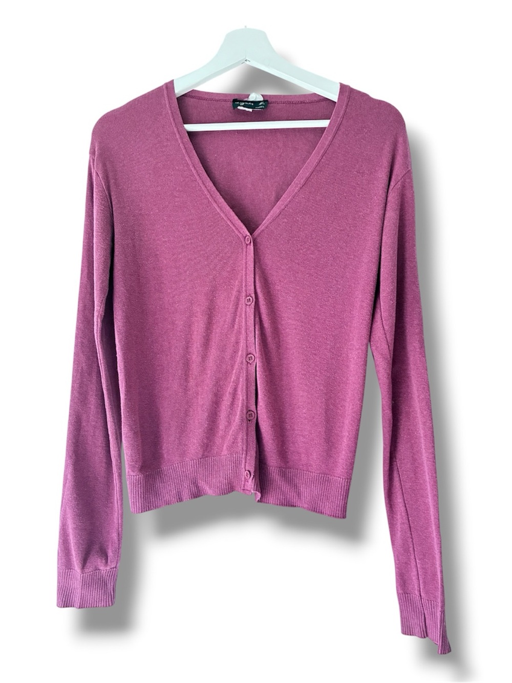 Agnes B. Pink V-Neck Button Cardigan size FR 2